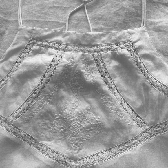 American Eagle Cotton Embroidered Trim Cami Top - Picture 2 of 6